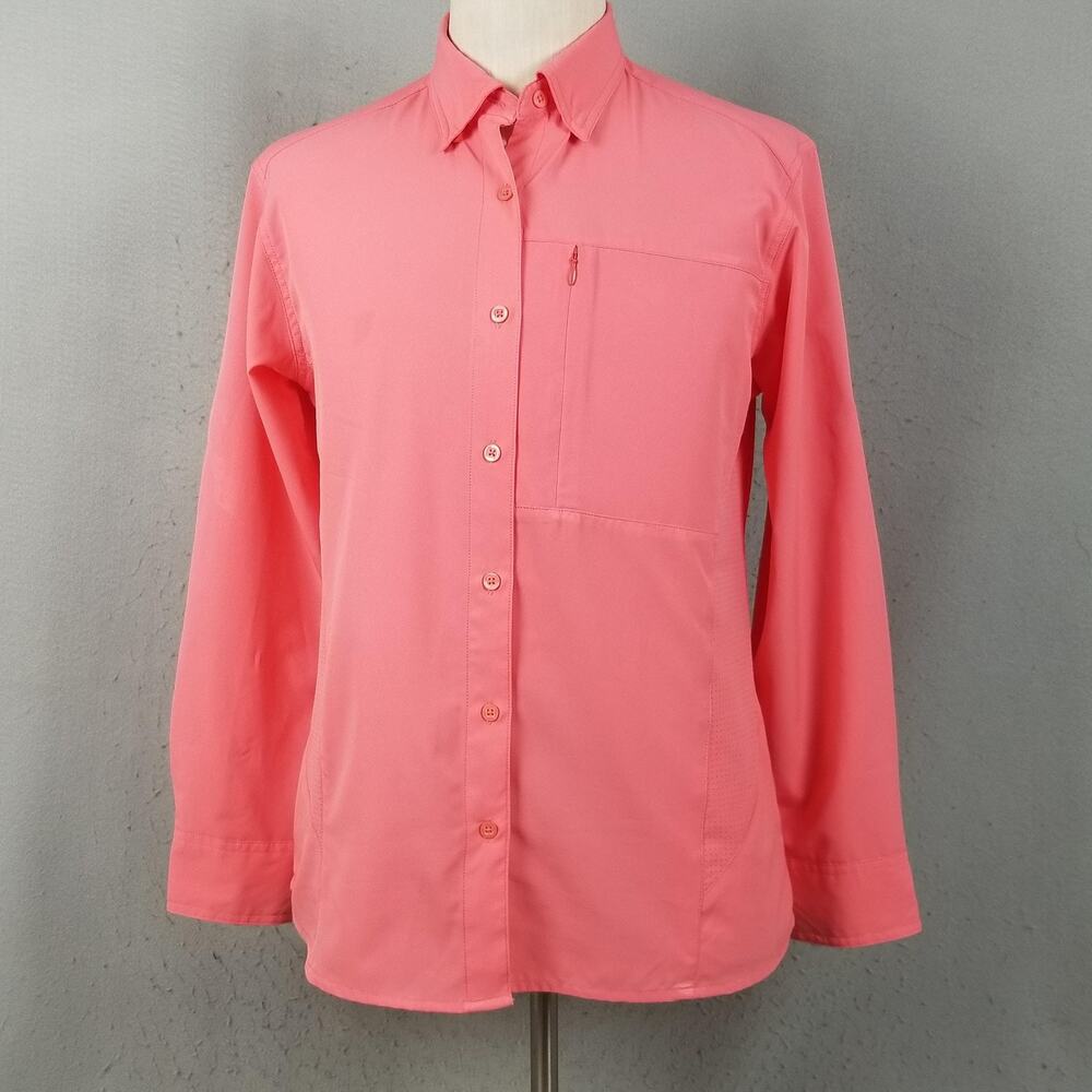 Bimini Bay Outfitters Shirt Women Medium Pink Long Sleeve Vented Fishing Outdoor